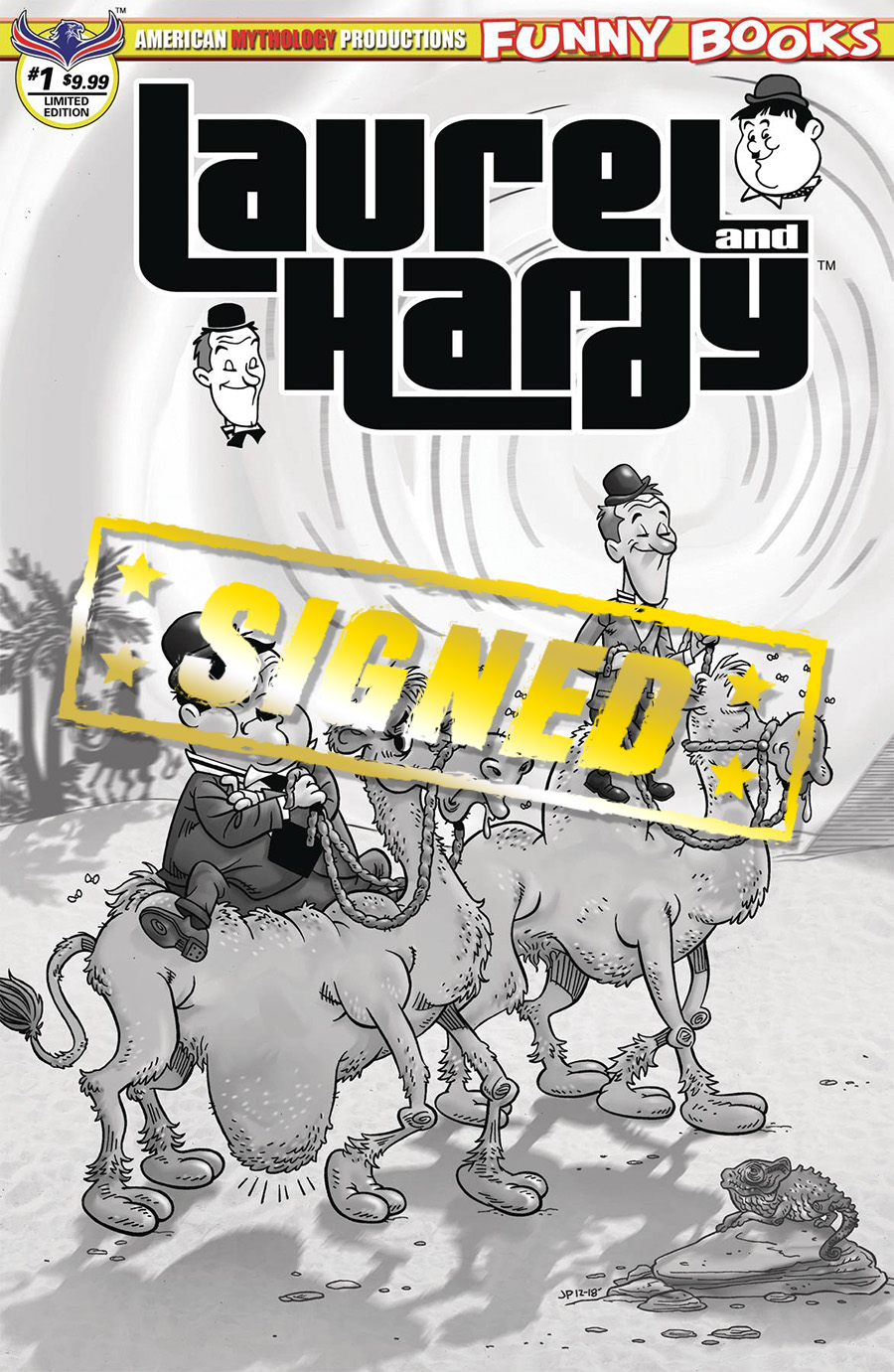 Laurel And Hardy Vol 2 #1 Cover D Limited Edition Jorge Pacheco Limited Edition Black & White Cover Signed By SA Check