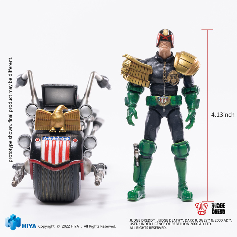 Judge Dredd Judge Dredd & Lawmaster Mk II Previews Exclusive 1/18 Scale Exquisite Mini Action Figure Set
