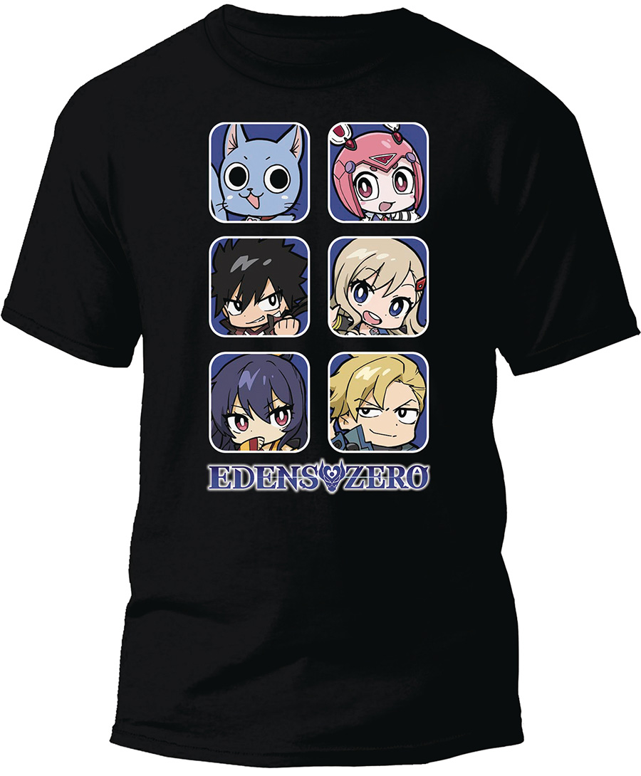 Edens Zero Chibi Cast Black T-Shirt Large