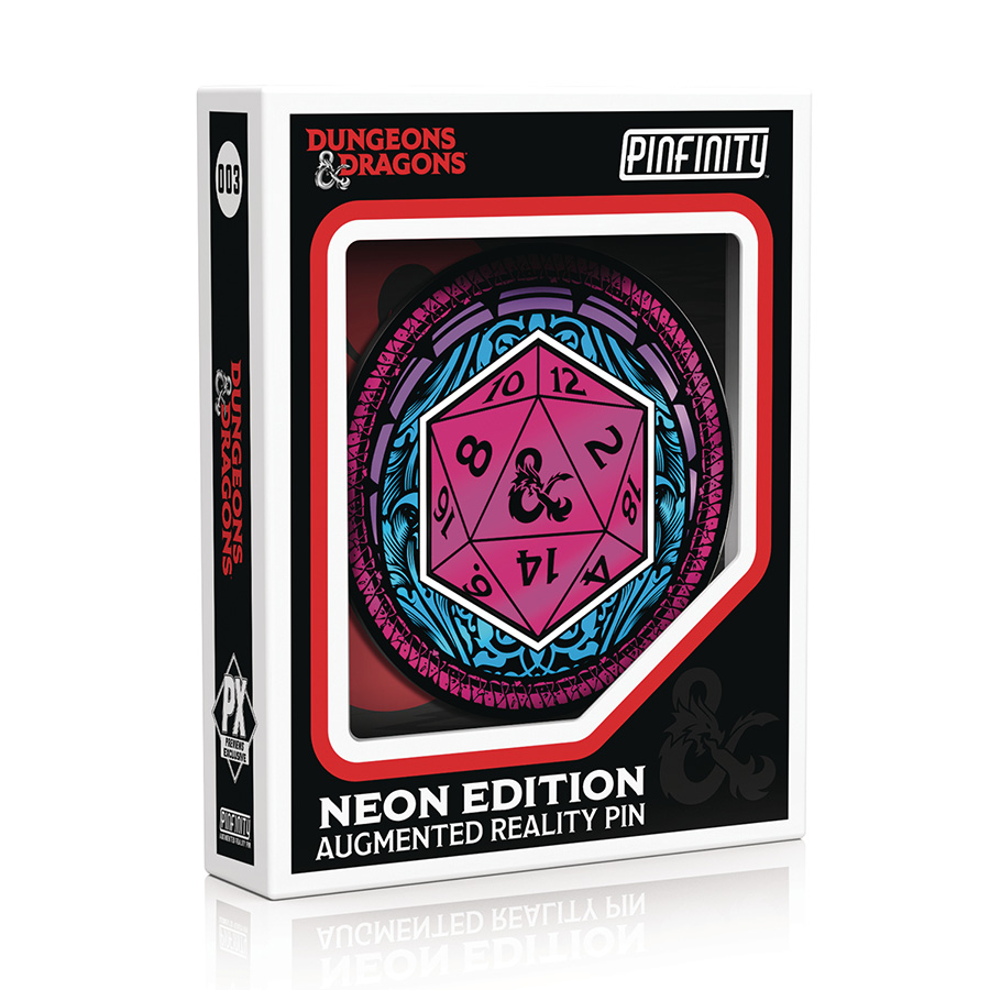 Dungeons & Dragons 80s Neon Edition Previews Exclusive D20 Dice AR Pin
