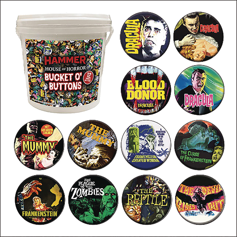 Hammer Horror Bucket Of Buttons 144-Piece Assortment