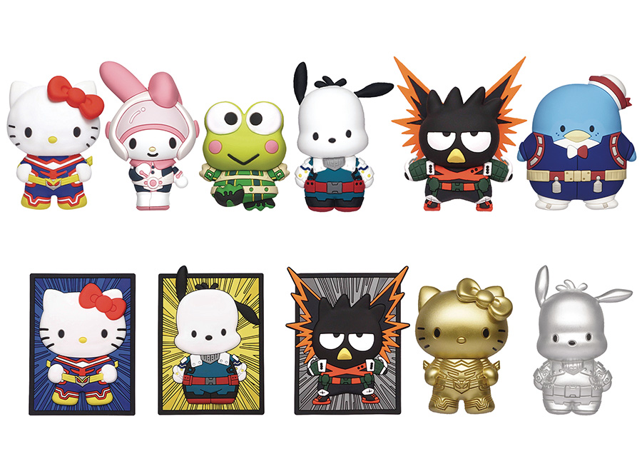Hello Kitty x My Hero Academia 3D Foam Bag Clip Blind Mystery Box 24-Piece Display