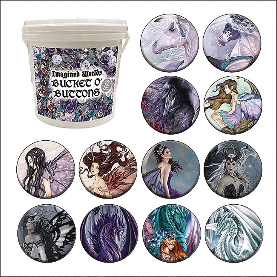 Imagined Worlds Bucket Of Buttons 144-Piece Assortment