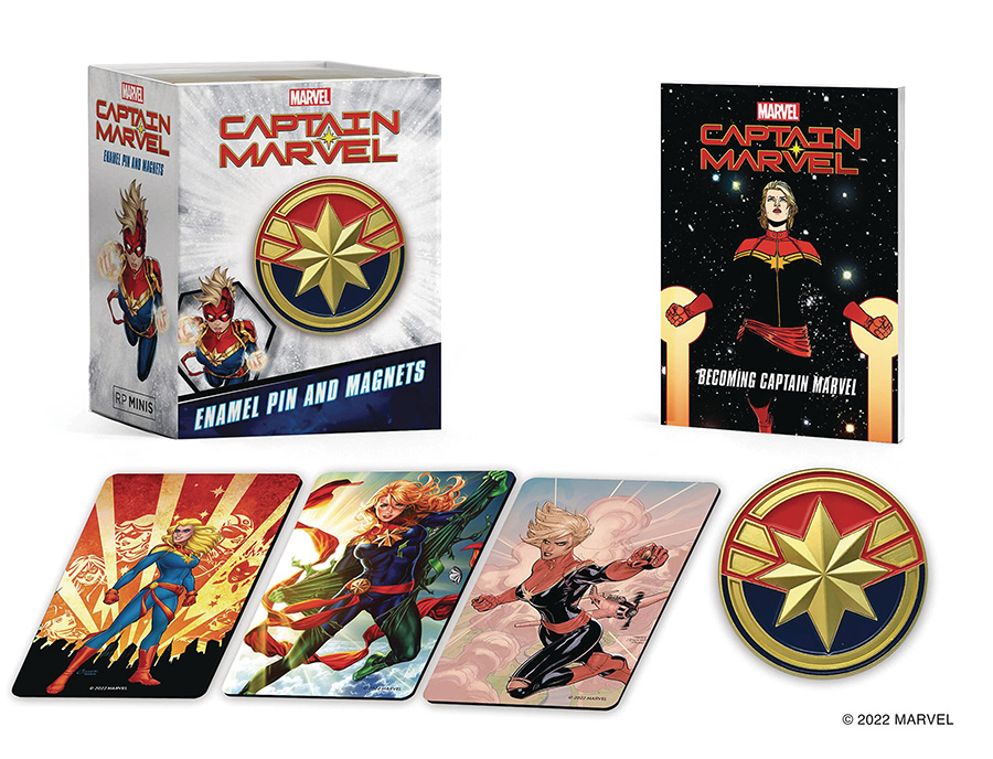 Captain Marvel Enamel Pin & Magnets Set