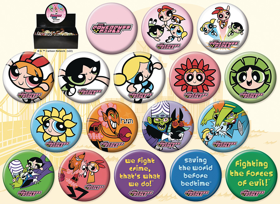 PowerPuff Girls Button 144-Piece Assortment Case