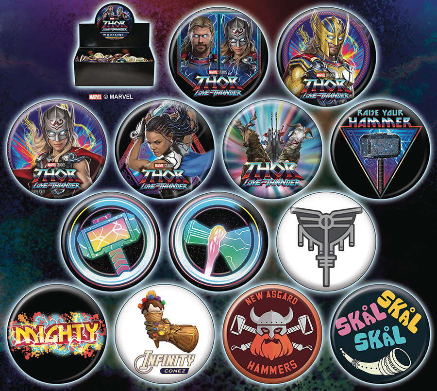 Thor Love And Thunder Button 144-Piece Assortment Case