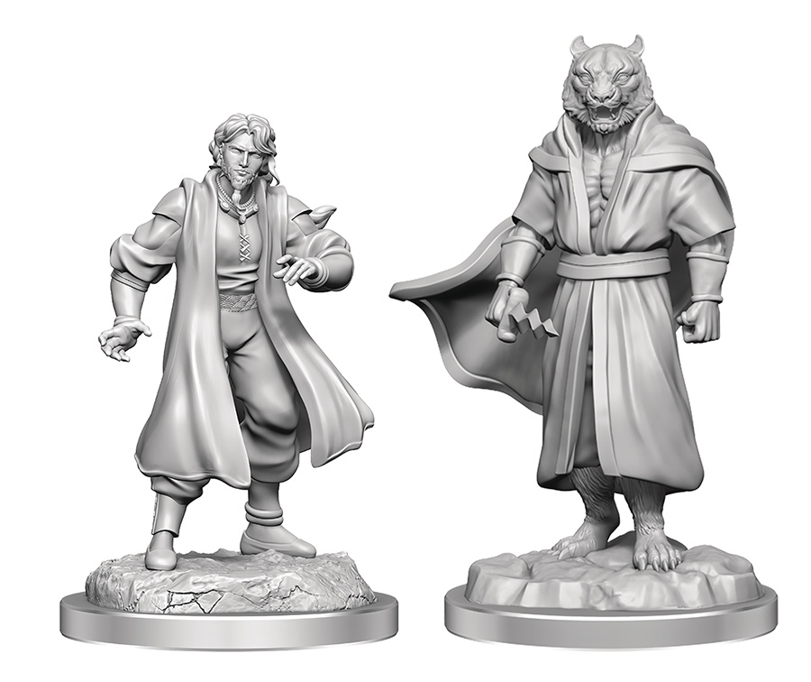 Critical Role Unpainted Miniature - Human Hunter Male & Tigere Demon