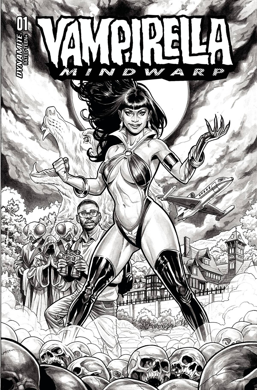 Vampirella Mindwarp #1 Cover H Incentive Benjamin Dewey Black & White Cover