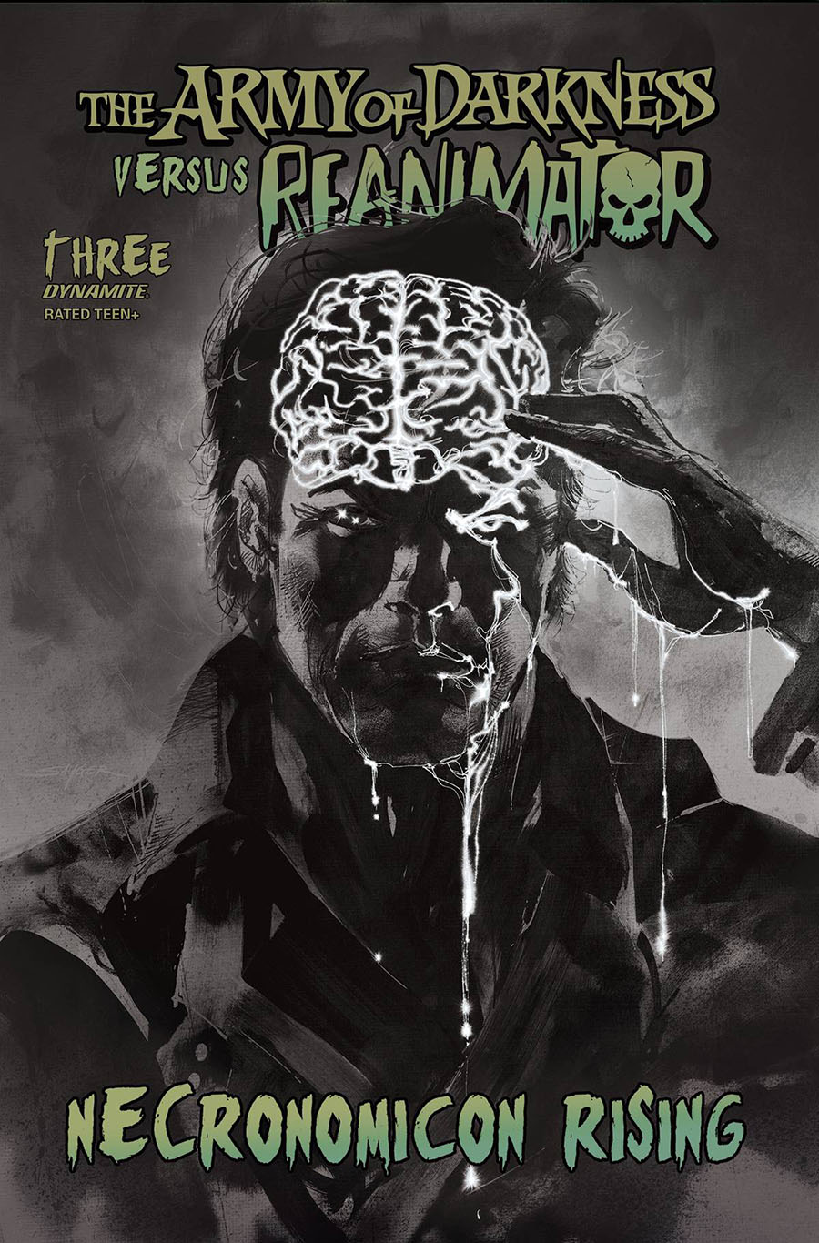 Army Of Darkness vs Reanimator Necronomicon Rising #3 Cover E Incentive Stuart Sayger Black & White Cover