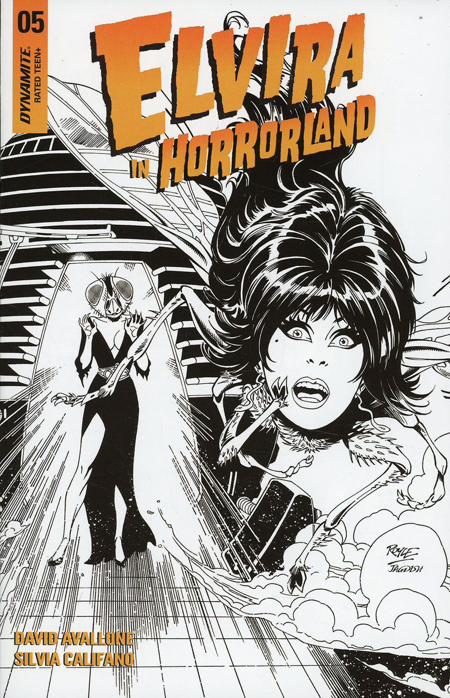 Elvira In Horrorland #5 Cover F Incentive John Royle Black & White Cover