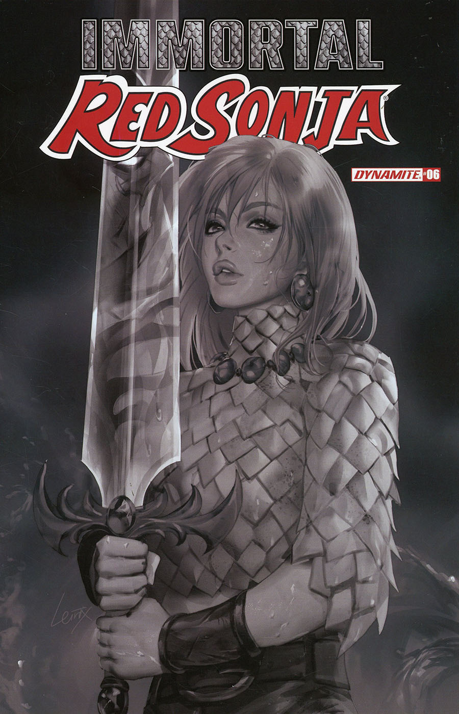 Immortal Red Sonja #6 Cover F Incentive Lesley Leirix Li Black & White Cover