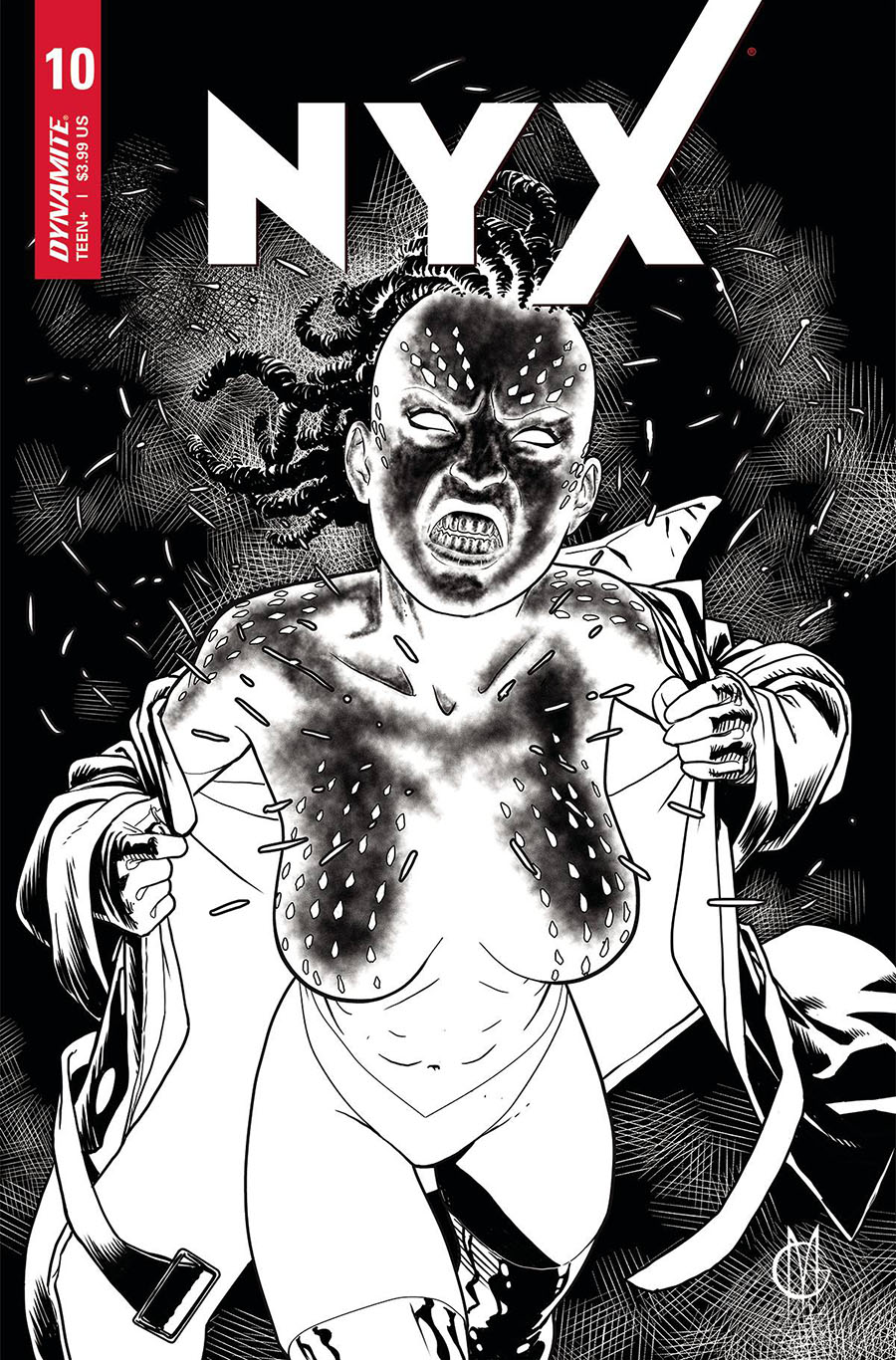 Nyx (Dynamite Entertainment) #10 Cover F Incentive Giuseppe Matteoni Black & White Cover