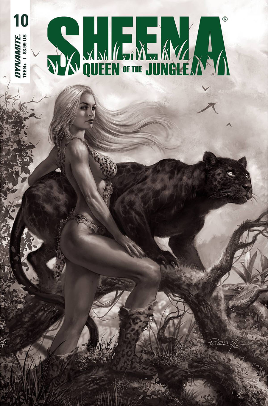 Sheena Queen Of The Jungle #10 Cover H Incentive Lucio Parrillo Black & White Cover