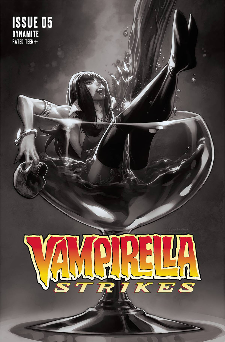 Vampirella Strikes Vol 3 #5 Cover H Incentive Stephen Segovia Black & White Cover