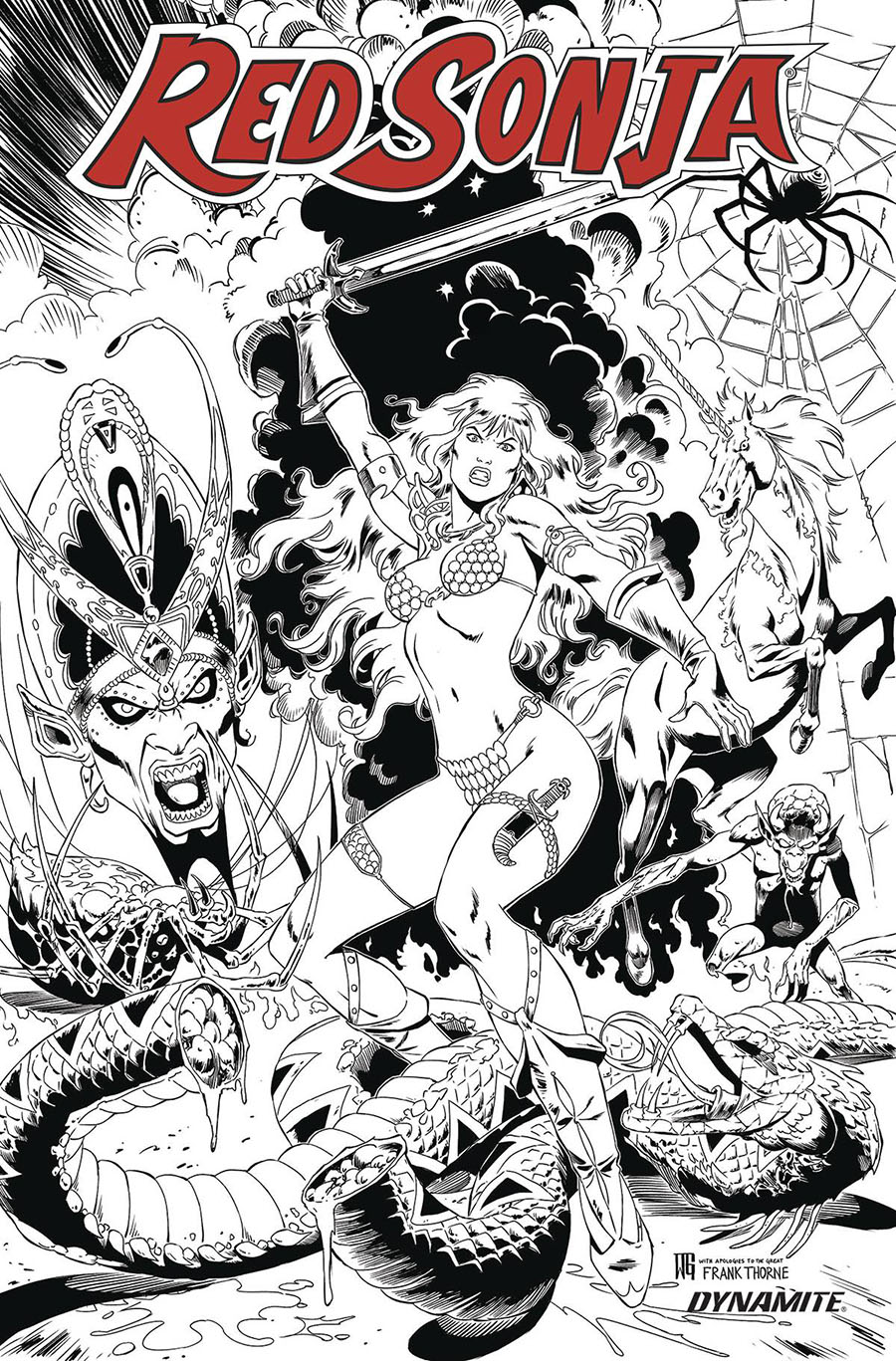 Gail Simone And Walter Geovani Red Sonja Special Line Art Cover