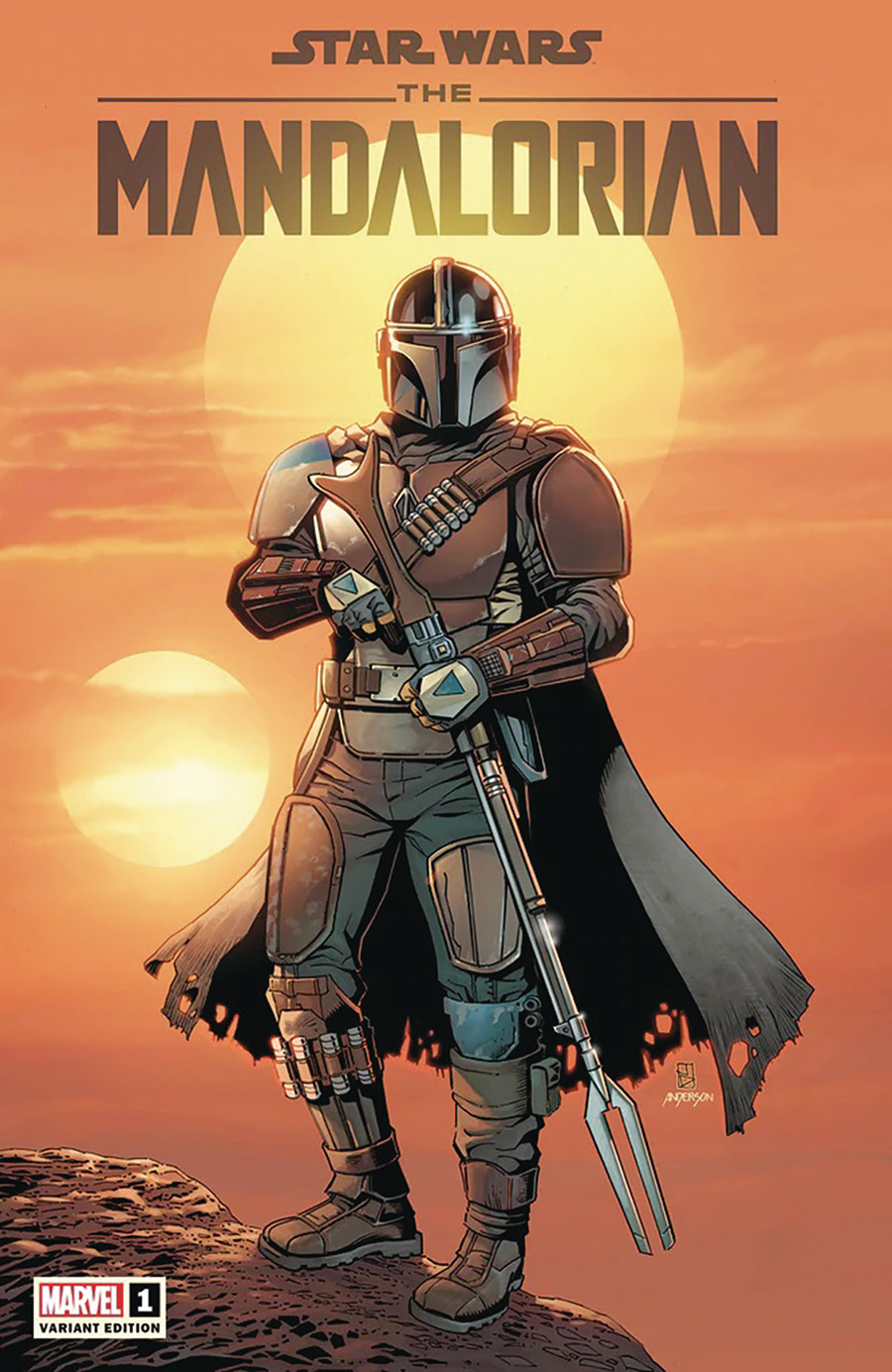 Star Wars The Mandalorian #1 Cover M DF Exclusive Jan Duursema Variant Cover Silver Signature Series Signed By Rodney Barnes