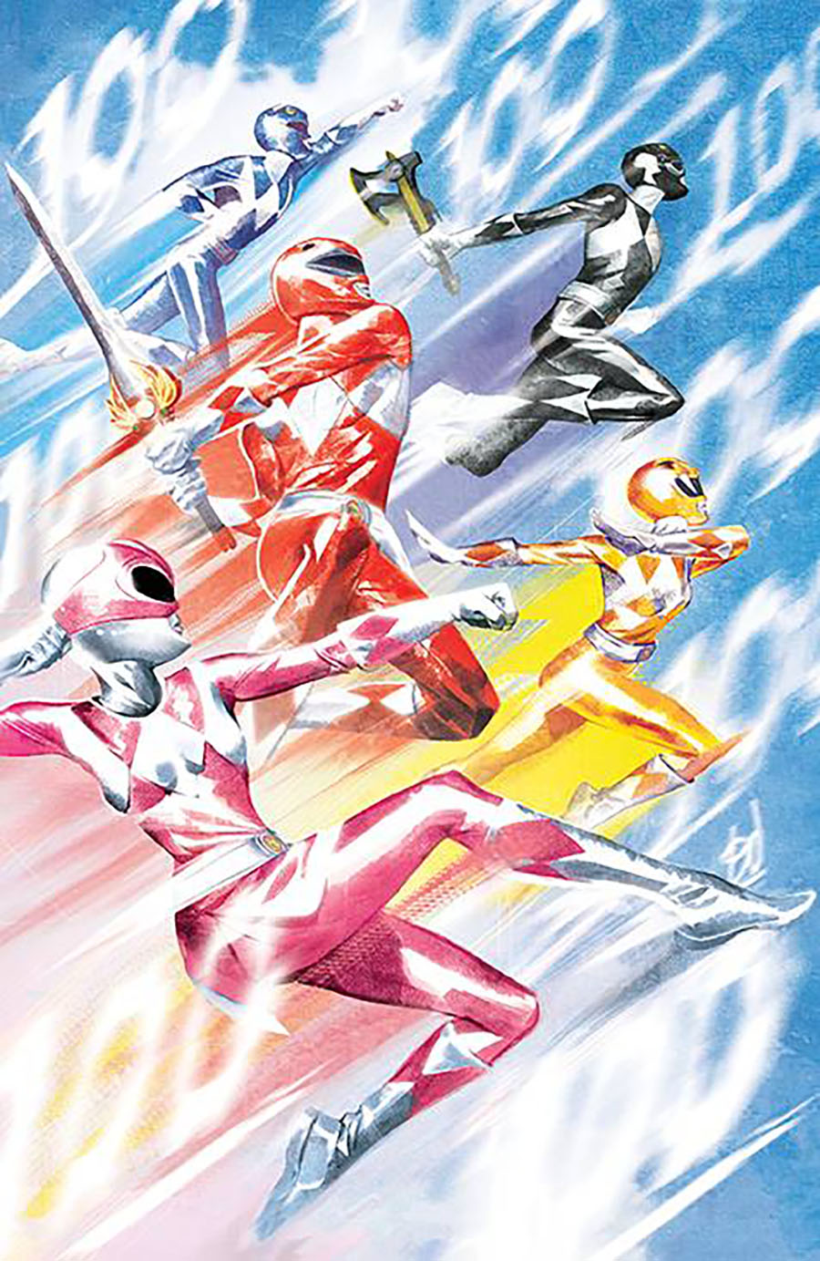 Mighty Morphin Power Rangers (BOOM Studios) #100 Cover G Incentive Mike Del Mundo Virgin Variant Cover