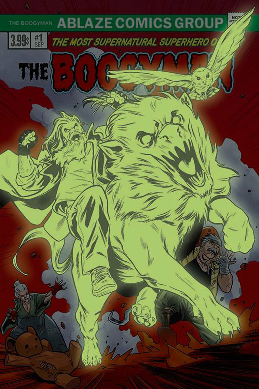 Boogyman #1 Cover I Incentive Carlos Nieto Ghost Rider 1 Parody Glow-In-The-Dark Cover