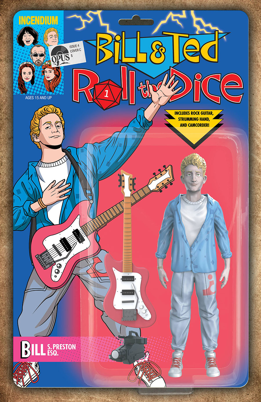 Bill & Ted Roll The Dice #4 Cover C Incentive Bill Action Figure Variant Cover