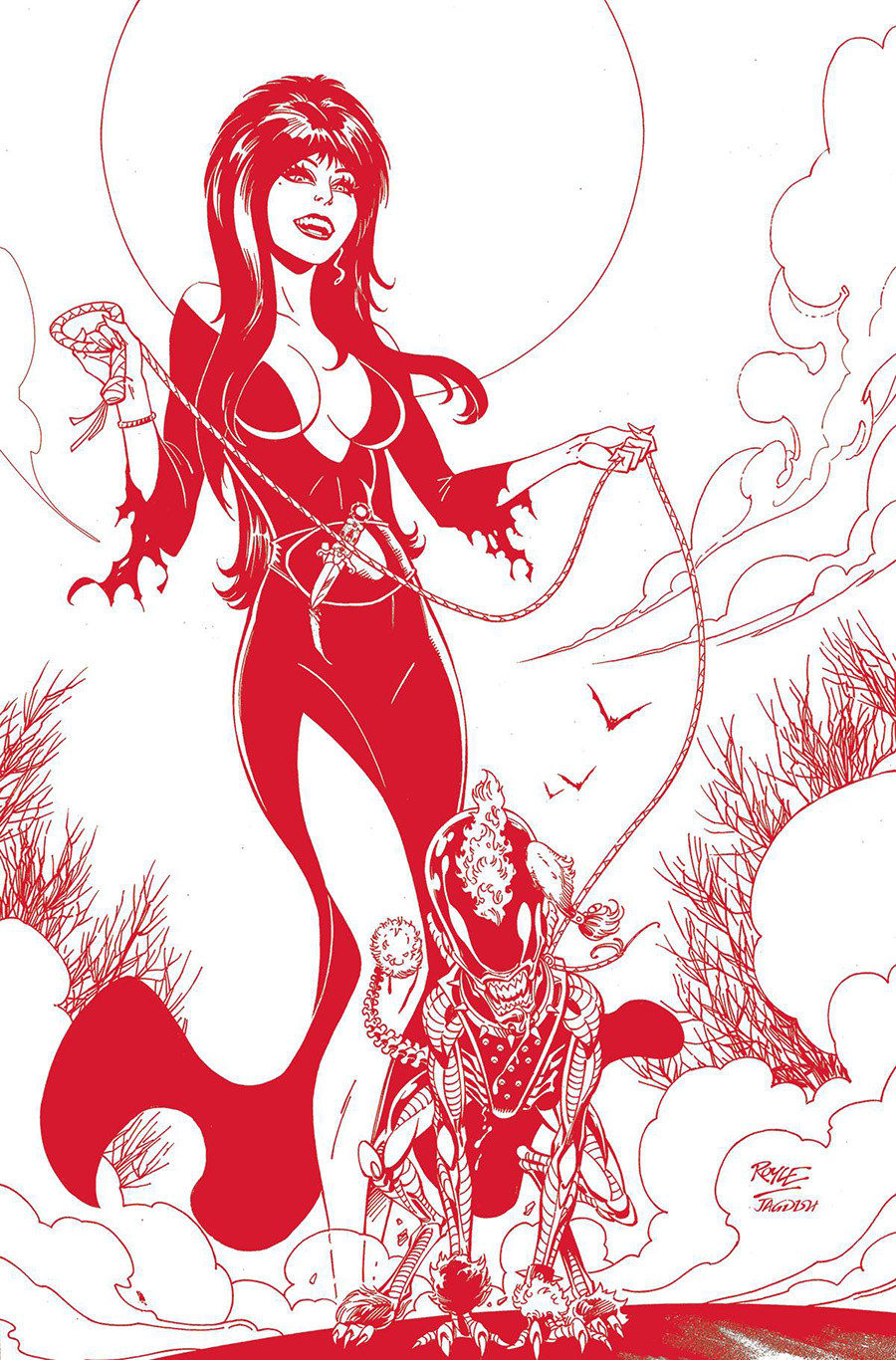 Elvira In Horrorland #3 Cover L Incentive John Royle Fiery Red Virgin Cover