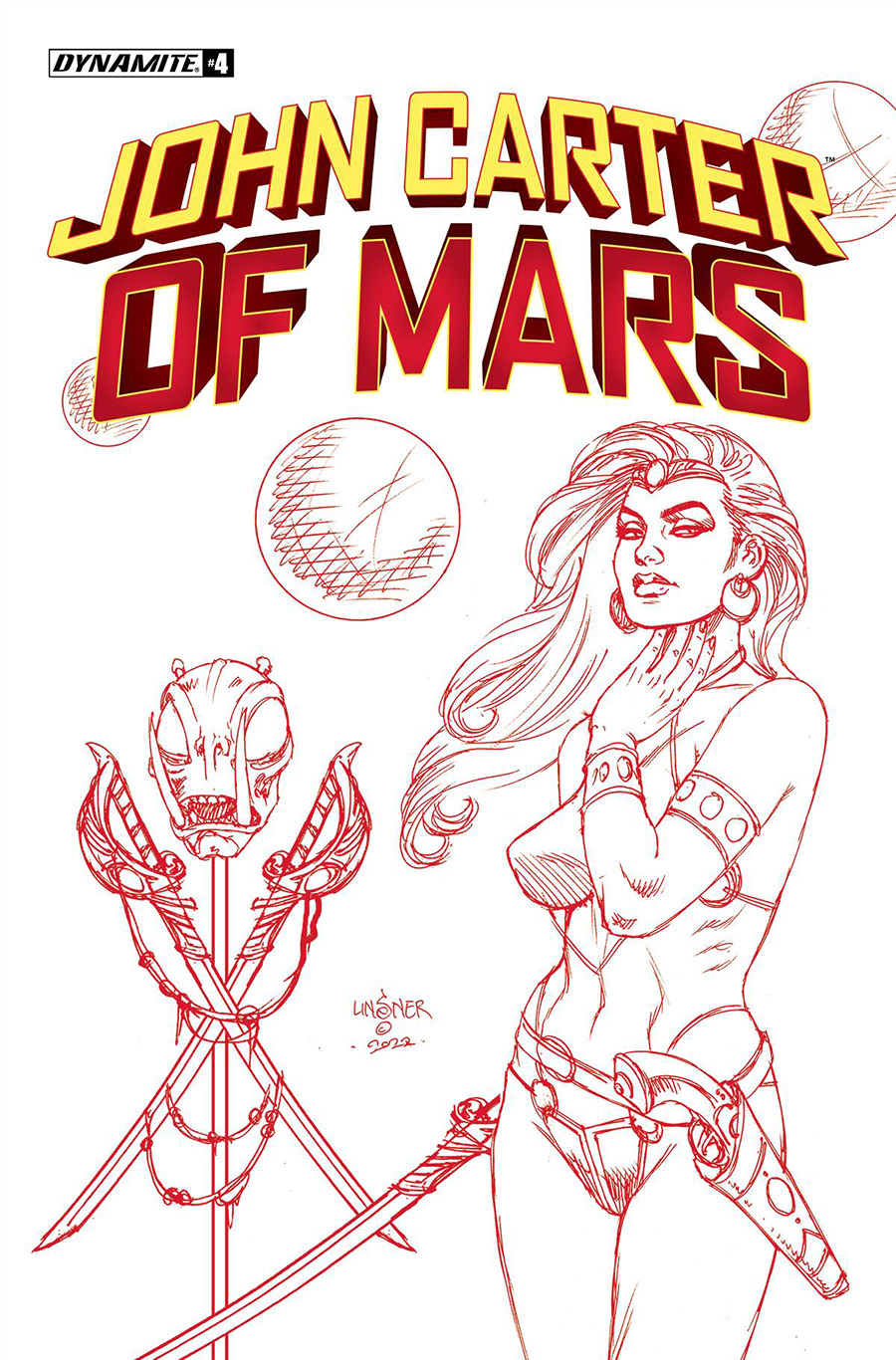 John Carter Of Mars #4 Cover O Incentive Joseph Michael Linsner Martian Red Cover