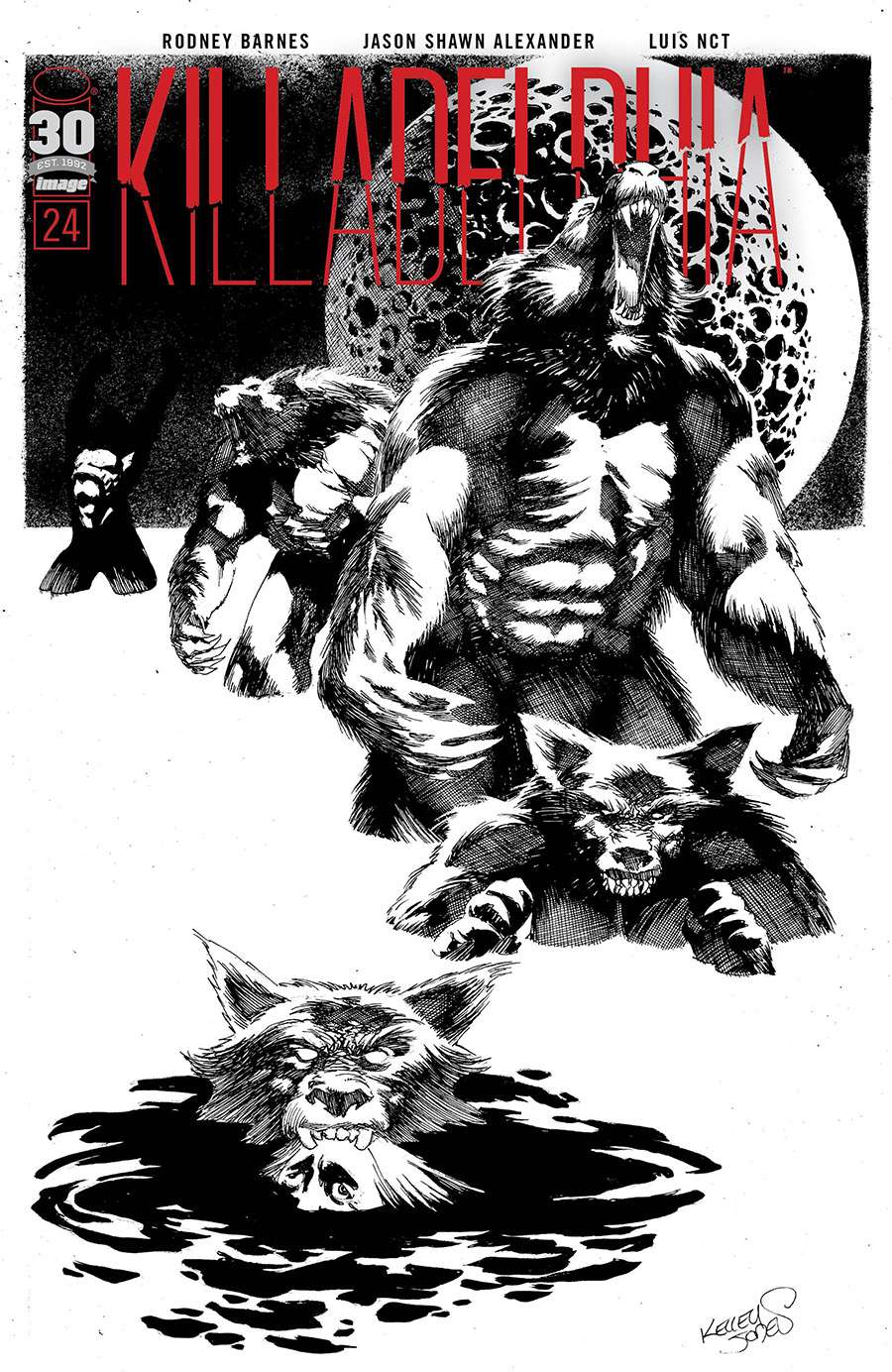 Killadelphia #24 Cover E Incentive Kelley Jones Black & White Cover