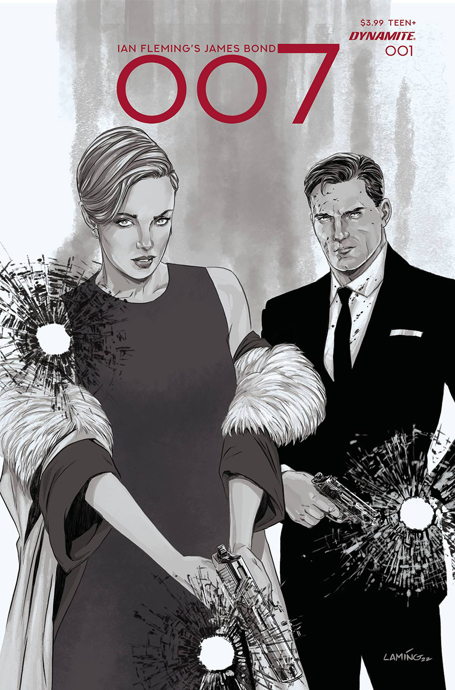 007 #1 Cover Q Incentive Marc Laming Black & White Cover