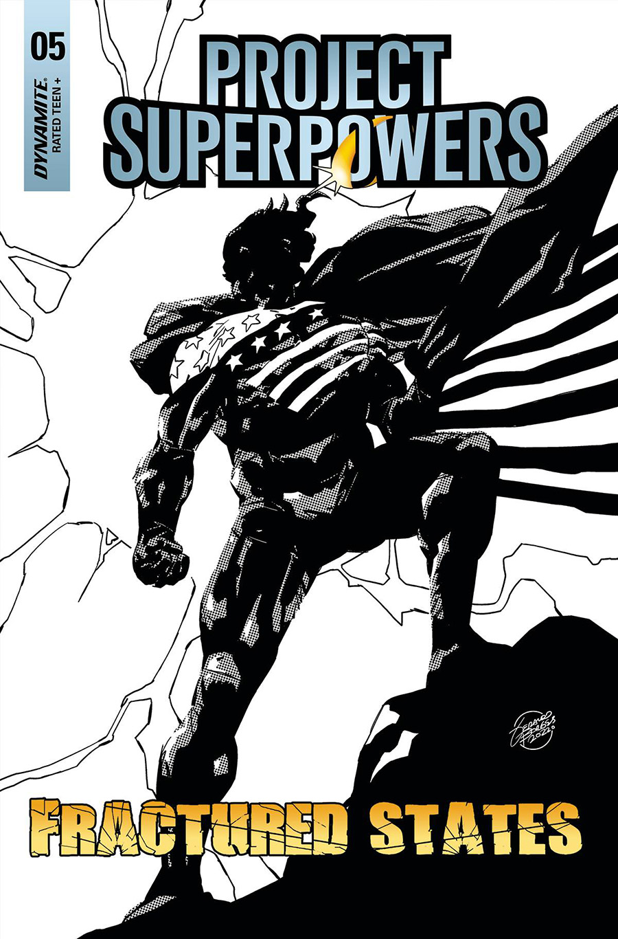 Project Superpowers Fractured States #5 Cover J Incentive Geraldo Borges Black & White Cover