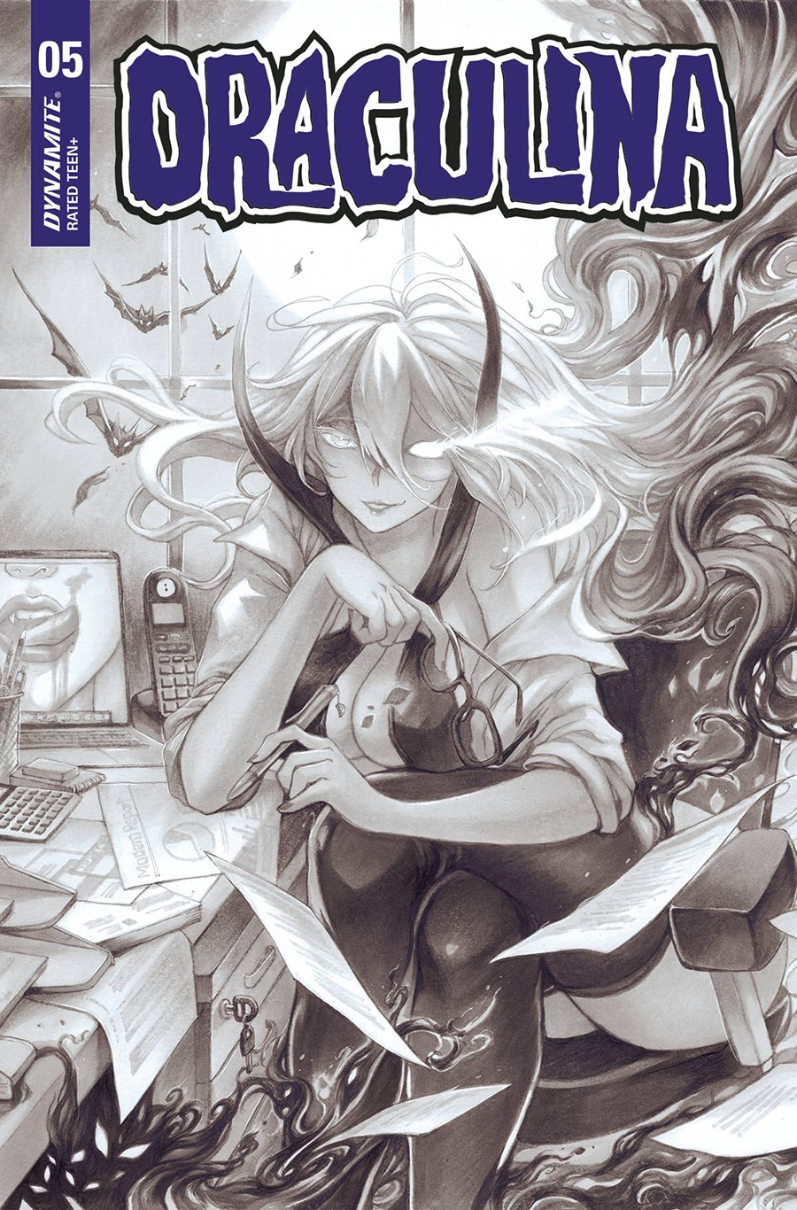 Draculina #5 Cover Q Incentive Rachta Lin Black & White Cover