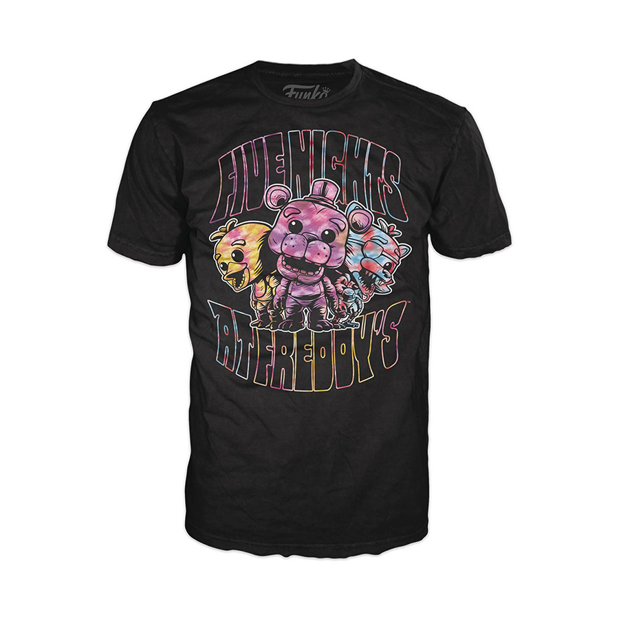 POP Boxed Tee Five Nights At Freddys Summer Tie-Dye Black T-Shirt Large