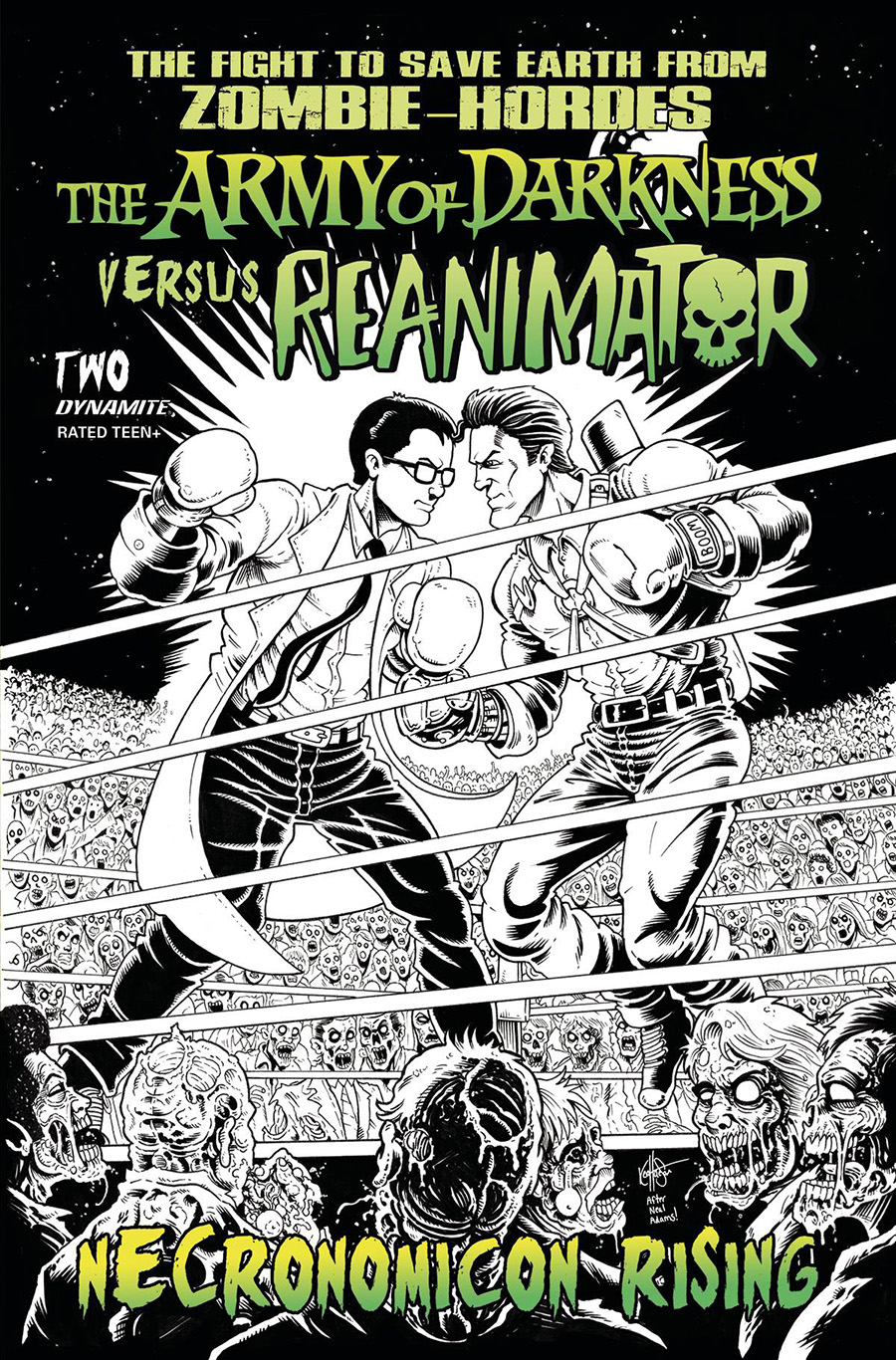 Army Of Darkness vs Reanimator Necronomicon Rising #2 Cover L Incentive Ken Haeser Black & White Cover