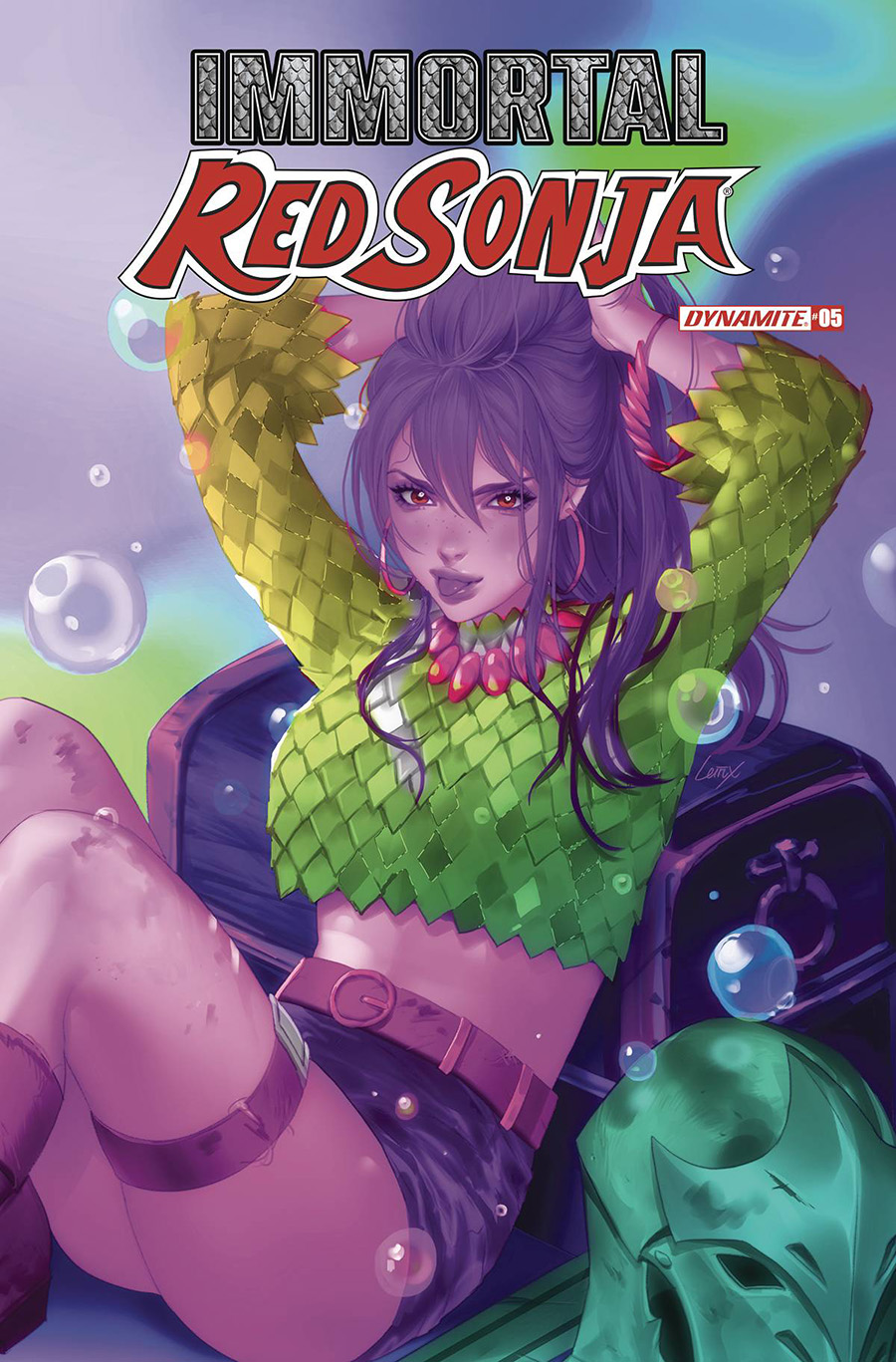 Immortal Red Sonja #5 Cover M Variant Lesley Leirix Li Ultraviolet Cover