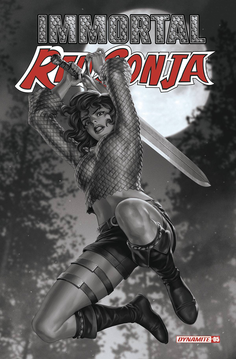 Immortal Red Sonja #5 Cover O Incentive Junggeun Yoon Black & White Cover