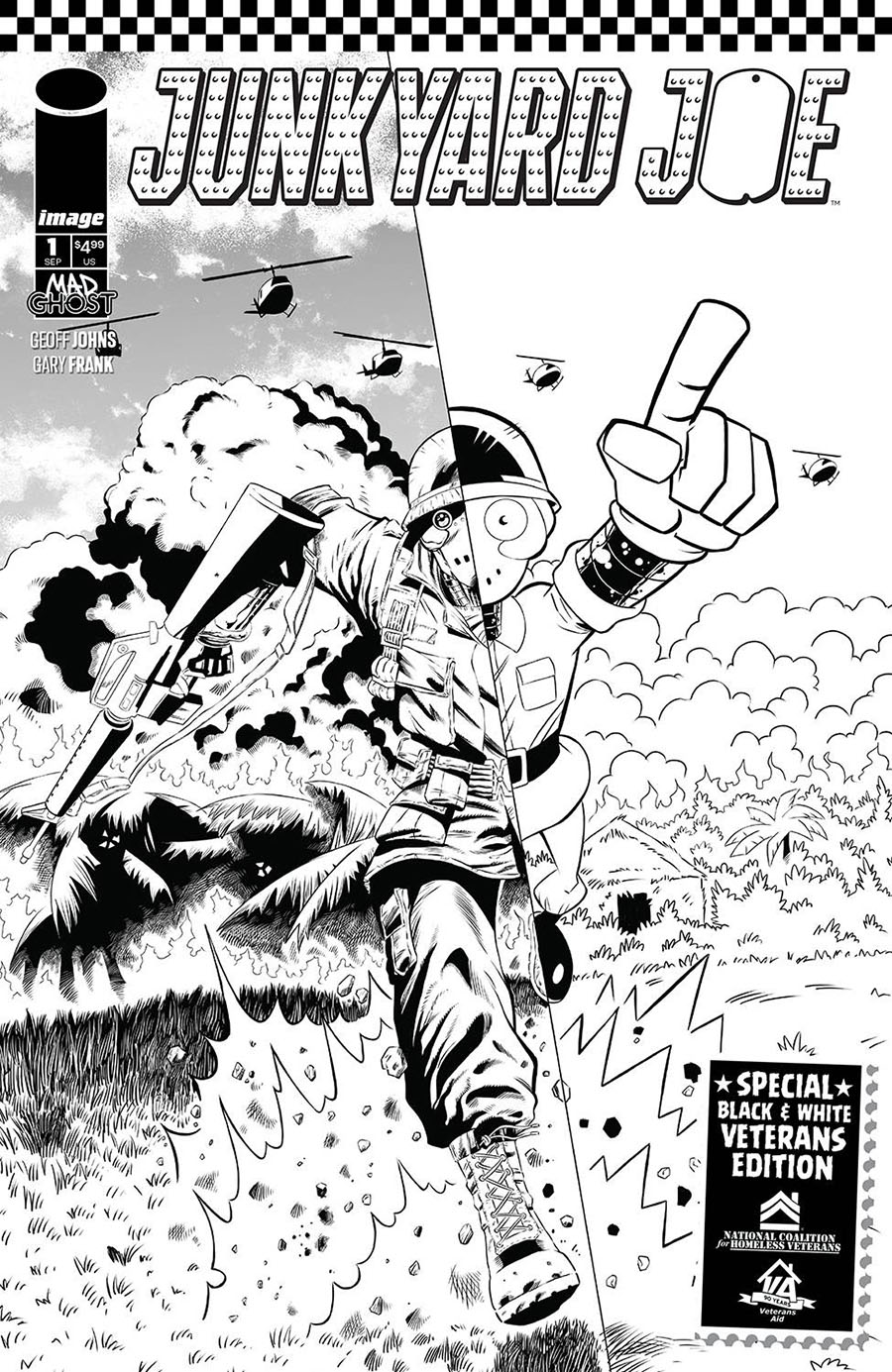 Junkyard Joe Special Black & White Veterans Edition #1 Cover B Variant Robert Love Cover