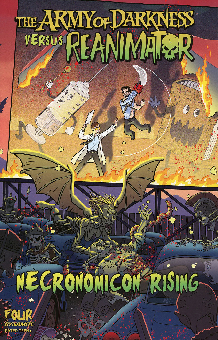 Army Of Darkness vs Reanimator Necronomicon Rising #4 Cover A Regular Tony Fleecs Cover