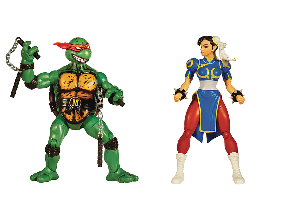 Teenage Mutant Ninja Turtles vs Street Fighter Michelangelo vs Chun-Li 2-Pack Action Figure