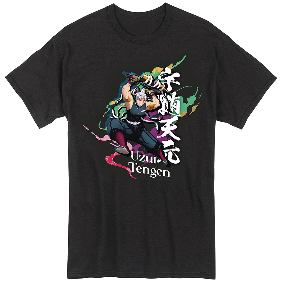 Demon Slayer Kimetsu No Yaiba Tengen Pose Black T-Shirt Large