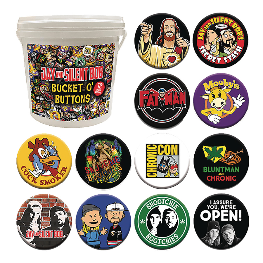 Jay And Silent Bob 144-Piece Bucket Of Buttons