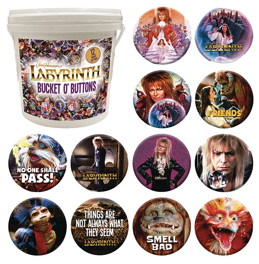 Labyrinth 144-Piece Bucket Of Buttons