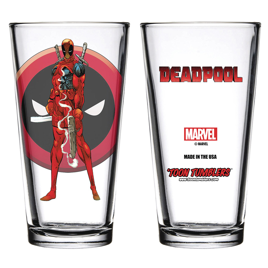 Toon Tumblers Marvel Series 3 Clear Pint Glass - Deadpool