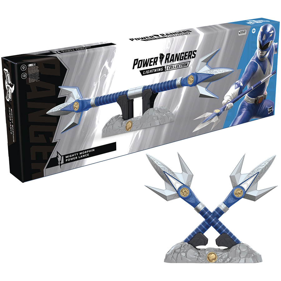 Mighty Morphin Power Rangers Blue Ranger Feature Role Play Weapon Case - Power Lance