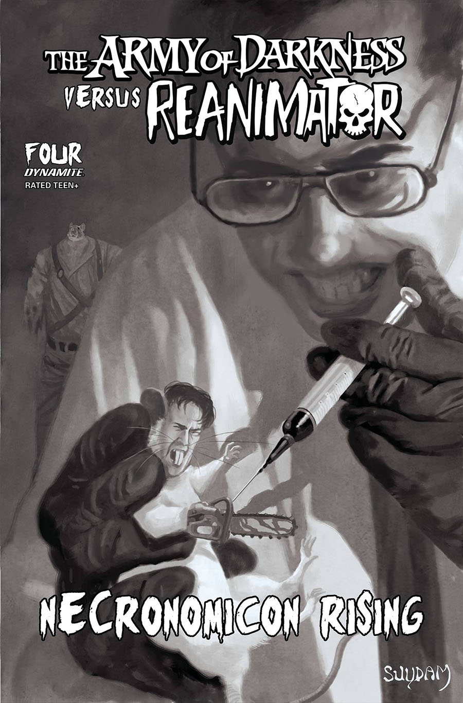 Army Of Darkness vs Reanimator Necronomicon Rising #4 Cover F Incentive Arthur Suydam Black & White Cover