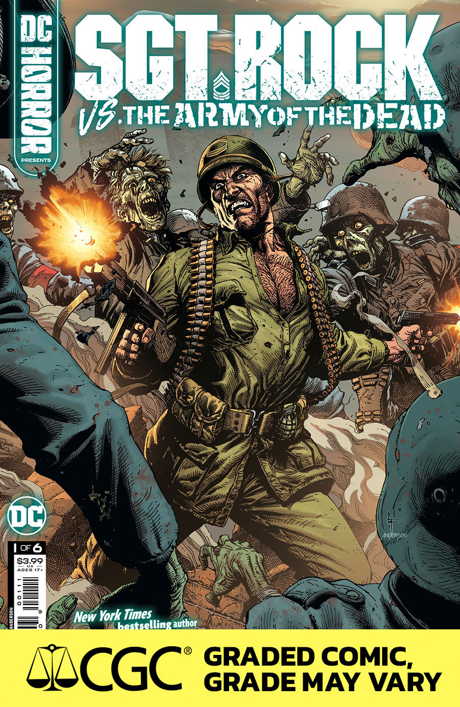 DC Horror Presents Sgt Rock vs The Army Of The Dead #1 Cover G DF CGC Graded 9.6 Or Higher