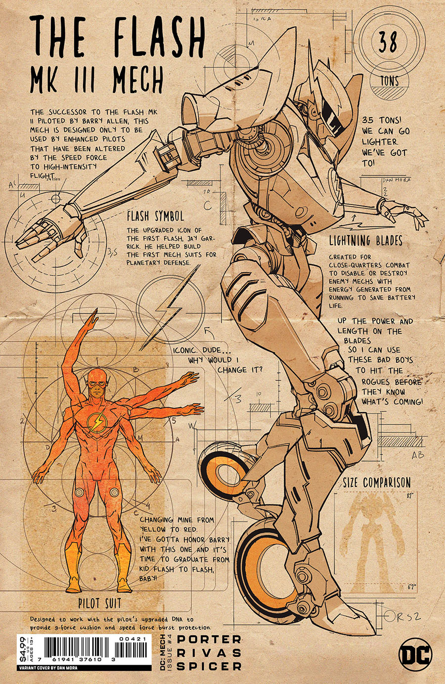 DC Mech #4 Cover B Variant Dan Mora Card Stock Cover