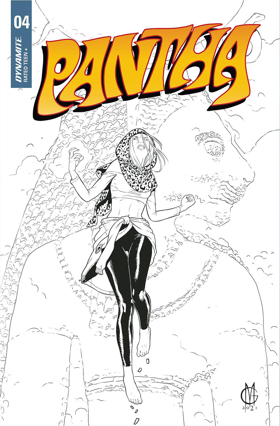 Pantha Vol 3 #4 Cover P Incentive Giuseppe Matteoni Black & White Cover