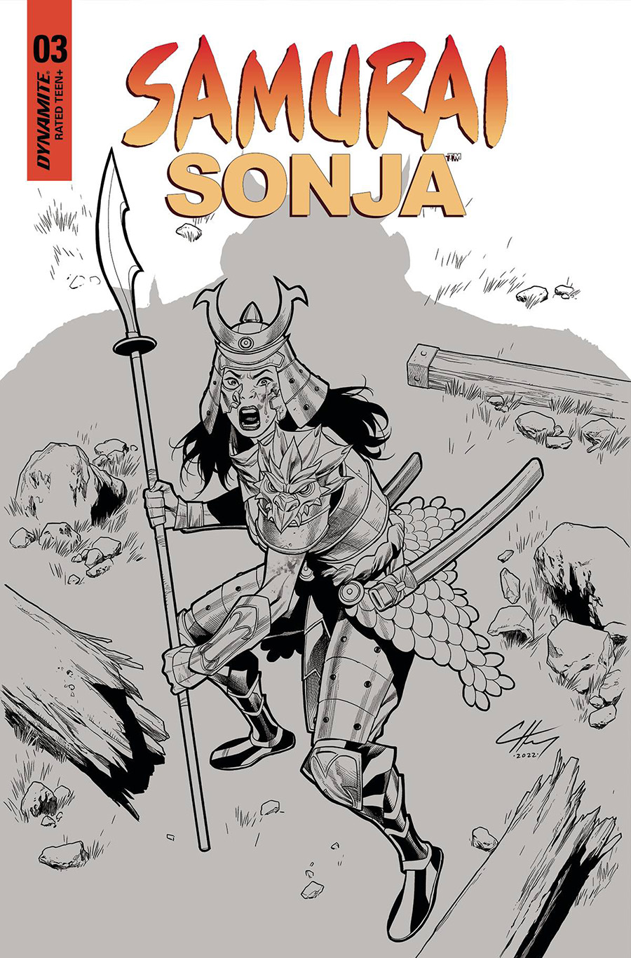 Samurai Sonja #3 Cover N Incentive Clayton Henry Black & White Cover