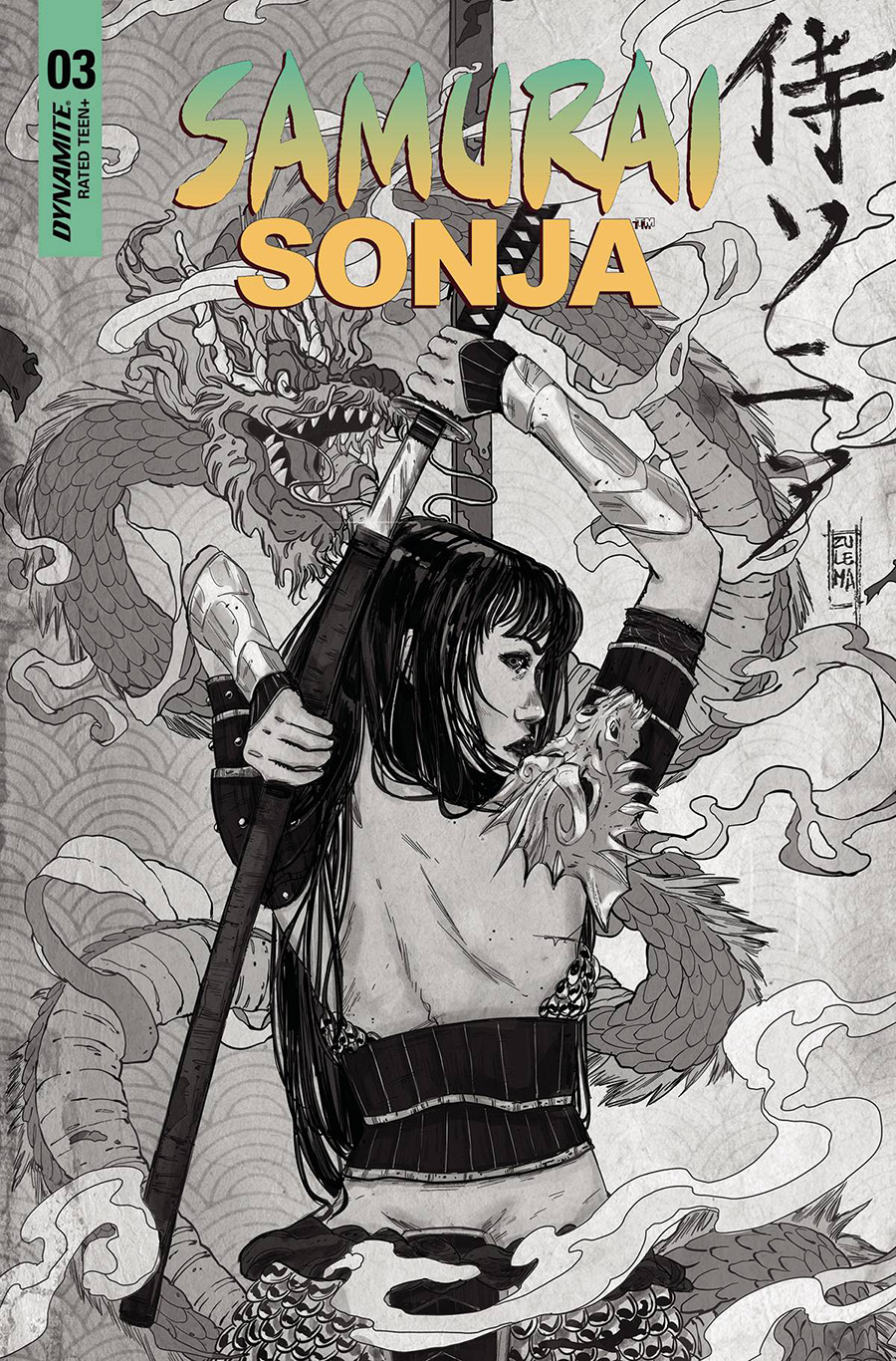 Samurai Sonja #3 Cover O Incentive Zulema Lavina Black & White Cover