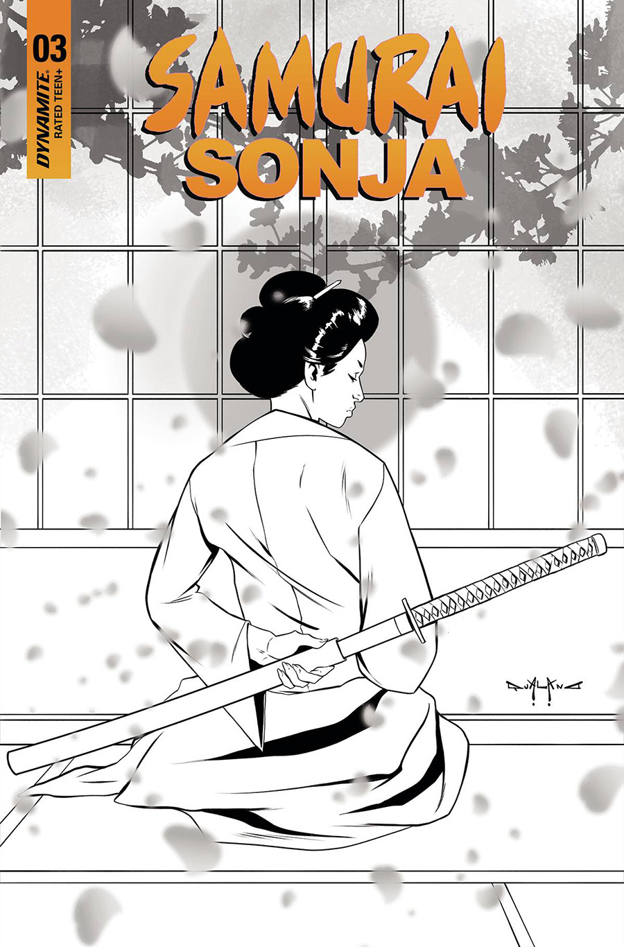 Samurai Sonja #3 Cover P Incentive Pasquale Qualano Black & White Cover