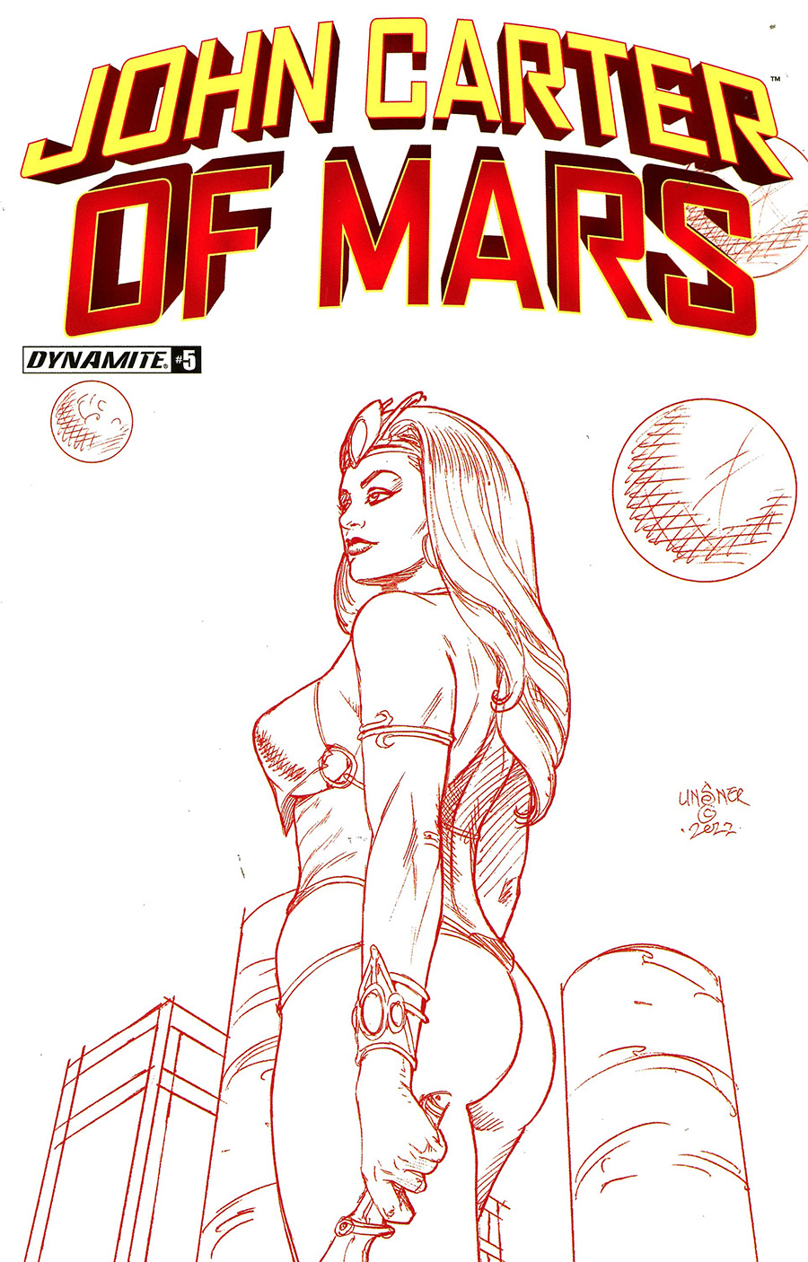 John Carter Of Mars #5 Cover O Incentive Joseph Michael Linsner Martian Red Cover