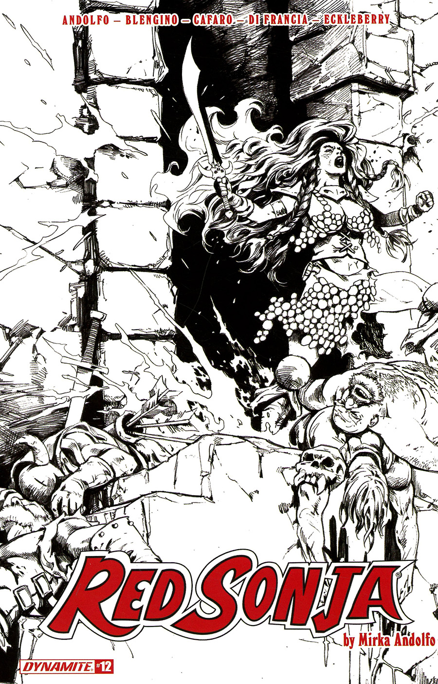 Red Sonja Vol 9 #12 Cover Q Incentive Jonathan Lau Black & White Cover